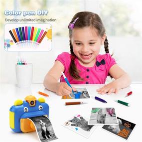 img 2 attached to 📸 Inkpot Instant Print Camera for Kids, Zero Ink 1080p Video Kids Digital 12MP Selfie Camera for Girls Boys - Perfect Birthday Gift Photo Camera for Kids Age 7 8 9 10 11, Color Pens, Print Papers, 32GB Card Included