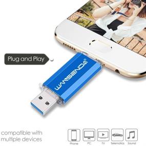 img 3 attached to 🔵 WANSENDA OTG Type C & USB 3.0/3.1 Flash Drive - Multiple Storage Options - Android/PC/Mac Compatible - Color: Blue