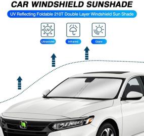 img 3 attached to KUST Windshield Sun Shade for Honda Accord Sedan 2018-2022 - Sunshade Visor Protector | Foldable Sunblock, Blocks UV Rays to Keep Your Car Cooler