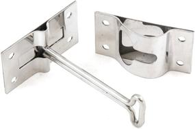 img 1 attached to 🚪 Premium Stainless-Steel T-Style Entry Door Catch Holder: Red Hound Auto - Set of 2 Trailer 4 Inches Metal Bracket Hook Keepers