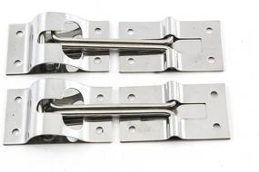 img 2 attached to 🚪 Premium Stainless-Steel T-Style Entry Door Catch Holder: Red Hound Auto - Set of 2 Trailer 4 Inches Metal Bracket Hook Keepers