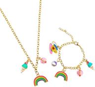 🌈 mtgocha rainbow necklace bracelet set: a perfect gift for girls, teens, and women with a rainbow theme for birthdays, christmas, or princess parties logo