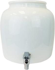 img 4 attached to 🚰 2.5 Gallon Porcelain Water Dispenser Crock with Ring Protector and White Spigot Faucet - Ideal for Water, Kombucha, Punch, and More - Classic Plain White Design for Customization or Painting