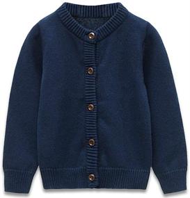 img 4 attached to GLEAMING GRAIN Toddler Cardigan Sweaters Boys' Clothing and Sweaters