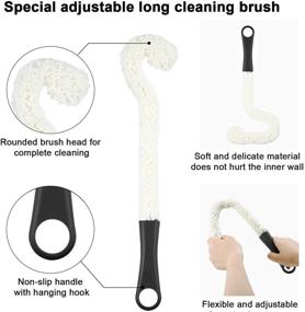 img 1 attached to 🍷 Flexible Wine Decanter Cleaning Brush with Stainless Steel Balls - Multi-Function Household Cleaning Tool for Goblets, Champagne Flutes, Cups, and Glasses (Black)