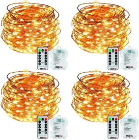 img 4 attached to 🔮 SEEOU 4 Set Battery Operated Fairy Lights with Remote - 8 Modes 16.4ft 50 LED String Lights for Christmas Wedding Party Bedroom Decoration - Warm White