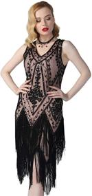 img 3 attached to PrettyGuide Flapper Vintage Fringed Roaring Women's Clothing in Dresses