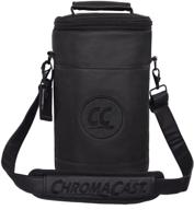 🍷 chromacast pu leather wine carrier & cooler bag - keeps 2 bottles of wine or champagne chilled логотип