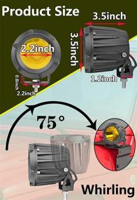 img 3 attached to 🚜 Moso LED 2PCS 50W Amber LED Pods - Round Off-Road Flood & Spot Combo Beam Fog Light – Waterproof Work Light for Motorcycle, SUV, Truck, Wrangler, Boat, Tractor