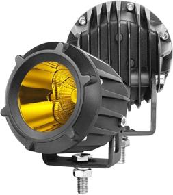 img 4 attached to 🚜 Moso LED 2PCS 50W Amber LED Pods - Round Off-Road Flood & Spot Combo Beam Fog Light – Waterproof Work Light for Motorcycle, SUV, Truck, Wrangler, Boat, Tractor