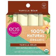 🌿 premium organic lip balm 4 pack - vanilla bean infused lip care - hydrates & nourishes dry lips naturally - gluten free, 100% natural - long lasting moisturization - 0.14 oz logo