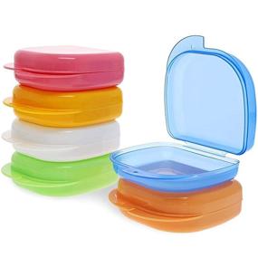 img 4 attached to 🦷 Juvale Orthodontic Container Case for Retainer, Mouthguard, Dentures (6 Pack) - Assorted Colors