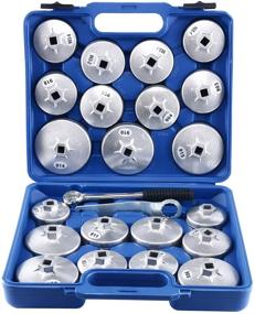 img 4 attached to 8MILELAKE 23-Piece Oil Filter Removal Cap Wrench Socket Set Automotive Garage Tool Kit