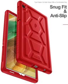 img 1 attached to 🐢 Poetic Turtleskin Heavy Duty Case for Galaxy Tab A7 Lite 8.7 Inch: Rugged Red Silicone Cover with Shockproof Drop Protection for Kids