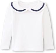 👚 stylish and comfortable girls' peter pan collar polo shirt blouse: a perfect long sleeve toddler top logo