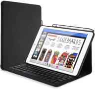 🔋 procase keyboard case for ipad 9.7 (old model) 6th 2018/ 5th 2017 – black with pencil holder, wireless keyboard, and protective folio stand logo