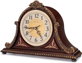 img 1 attached to 🕰️ Vintage Mantel Clock with Real Wood: 4 Chime Options, Antique Design