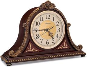 img 3 attached to 🕰️ Vintage Mantel Clock with Real Wood: 4 Chime Options, Antique Design