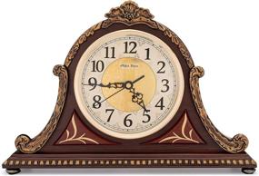 img 2 attached to 🕰️ Vintage Mantel Clock with Real Wood: 4 Chime Options, Antique Design