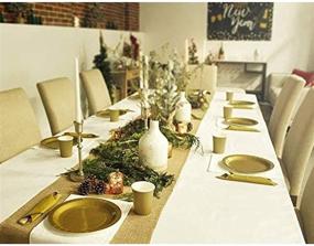 img 3 attached to 🎉 Premium Gold Party Dinnerware Set with Paper Plates, Cups, and Napkins - Serves 24