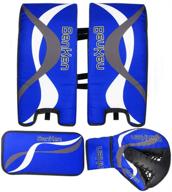 🏒 benken sports hockey gear goalie pad pack: ultimate ice hockey equipment for teenagers & adults in blue and black logo