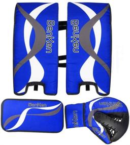 img 4 attached to 🏒 BenKen Sports Hockey Gear Goalie Pad Pack: Ultimate Ice Hockey Equipment for Teenagers & Adults in Blue and Black