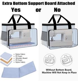 img 2 attached to 🧵 Yarwo Gray Arrow Sewing Machine Carrying Case with Wooden Board - Universal Tote Compatible with Most Standard Sewing Machines and Accessories