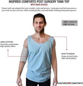 img 3 attached to 👕 Grey Men's Snap Tank Top by Inspired Comforts: Clothing and Shirts