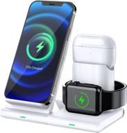 🔌 hoidokly wireless charging station- 3 in 1 charger dock for airpods pro/2, apple watch 6/se/5/4/3/2, 7.5w qi fast charging stand for iphone 12 pro max/12 pro/11/xs max/xr/xs/x/8 plus- white logo