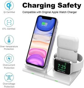 img 3 attached to 🔌 Hoidokly Wireless Charging Station- 3 in 1 Charger Dock for Airpods Pro/2, Apple Watch 6/SE/5/4/3/2, 7.5W Qi Fast Charging Stand for iPhone 12 Pro Max/12 Pro/11/XS Max/XR/XS/X/8 Plus- White