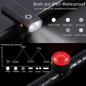 img 1 attached to Rechargeable Bicycle Headlight Taillight Bicycles