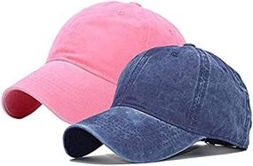 img 2 attached to 🧢 Cotton Solid Sun Hats for Children - Kids Baby Girls Hat, Washed Baseball Cap