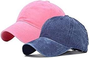 img 1 attached to 🧢 Cotton Solid Sun Hats for Children - Kids Baby Girls Hat, Washed Baseball Cap