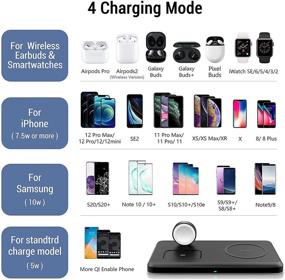 img 3 attached to 🔌 ETEPEHI Wireless Charger Station - Compatible with iPhone 12/12 Pro/11/11 Pro/SE/XS Max/XR/X/8, iWatch se/6/5/4/3/2, AirPods 2/ Pro - Wireless Charging Pad for Samsung S20 (Adapter Included)