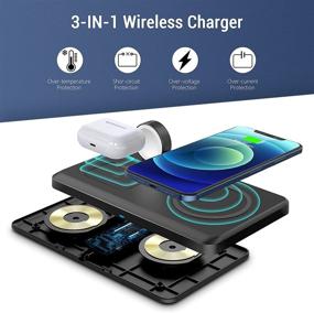 img 2 attached to 🔌 ETEPEHI Wireless Charger Station - Compatible with iPhone 12/12 Pro/11/11 Pro/SE/XS Max/XR/X/8, iWatch se/6/5/4/3/2, AirPods 2/ Pro - Wireless Charging Pad for Samsung S20 (Adapter Included)
