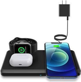 img 4 attached to 🔌 ETEPEHI Wireless Charger Station - Compatible with iPhone 12/12 Pro/11/11 Pro/SE/XS Max/XR/X/8, iWatch se/6/5/4/3/2, AirPods 2/ Pro - Wireless Charging Pad for Samsung S20 (Adapter Included)