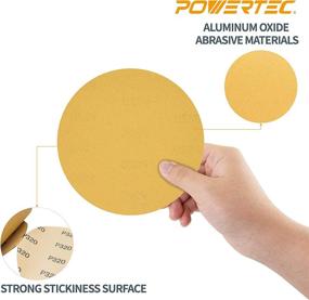 img 1 attached to 🪱 100 Pack of POWERTEC 6 Inch PSA Sanding Discs, Gold Aluminum Oxide Sandpaper – 320 Grit