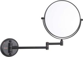 img 4 attached to DOWRY Wall Mounted 10x Magnifying Makeup Mirror: Oil Rubbed Bronze, 8 Inch Swivel Double-Sided Mirror with 12 Inch Extension