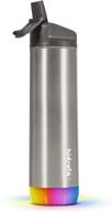 stay hydrated with hidrate spark steel smart water bottle - track water intake & glow reminder, 21oz stainless steel logo