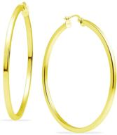 🌟 stunning yellow gold flashed round hoop earrings with polished sterling silver square tube - choose your size from 15mm to 60mm logo