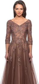 img 2 attached to 👗 Stylish Lace Appliques Mother of The Bride Dresses with Sleeves: Long Formal Gowns for Women