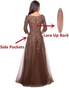 img 3 attached to 👗 Stylish Lace Appliques Mother of The Bride Dresses with Sleeves: Long Formal Gowns for Women