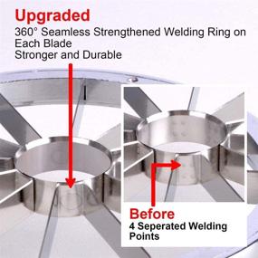 img 2 attached to Heavy Duty Apple Slicer: Stainless Steel Apple Cutter + Upgraded 12-Blade Extra Large Apple 🍎 Corer Peeler - Ultra-Sharp Fruit Corer, Rust Resistant Wedger, Divider for Apples Up to 4 Inches