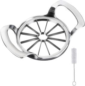 img 4 attached to Heavy Duty Apple Slicer: Stainless Steel Apple Cutter + Upgraded 12-Blade Extra Large Apple 🍎 Corer Peeler - Ultra-Sharp Fruit Corer, Rust Resistant Wedger, Divider for Apples Up to 4 Inches