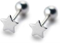 zetshion sterling silver 20 gauge little star cartilage earrings tragus helix barbell piercing studs ear post for women and teenage girls logo