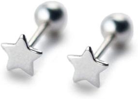 img 4 attached to ZETSHION Sterling Silver 20 Gauge Little Star Cartilage Earrings Tragus Helix Barbell Piercing Studs Ear Post for Women and Teenage Girls