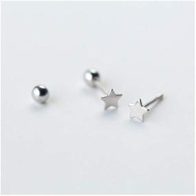 img 3 attached to ZETSHION Sterling Silver 20 Gauge Little Star Cartilage Earrings Tragus Helix Barbell Piercing Studs Ear Post for Women and Teenage Girls