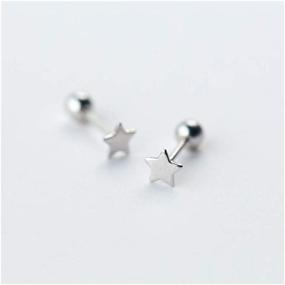 img 2 attached to ZETSHION Sterling Silver 20 Gauge Little Star Cartilage Earrings Tragus Helix Barbell Piercing Studs Ear Post for Women and Teenage Girls