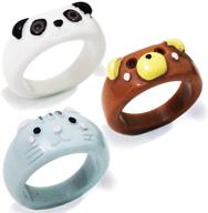 🐸 cute and colorful frog clay ring: aesthetic y2k 3d animal acrylic friendship chick rings for teen girls- trendy, funny and stackable cartoon jewelry" logo