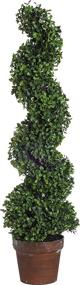 img 1 attached to 🌿 A&B Home Artificial Boxwood Spiral Tree Plant: Authentic 35-Inch Foliage Replica